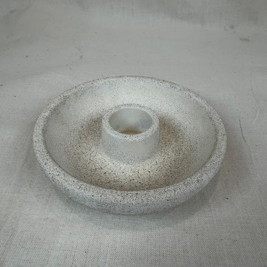 Round Taper Candle Holder - textured sand & stone