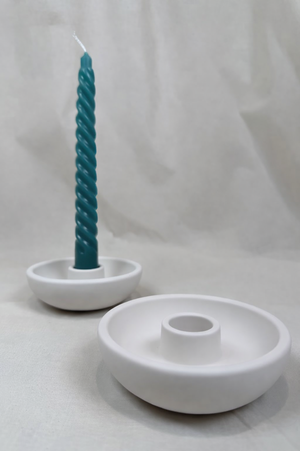Round Taper Candle Holder - Bone White