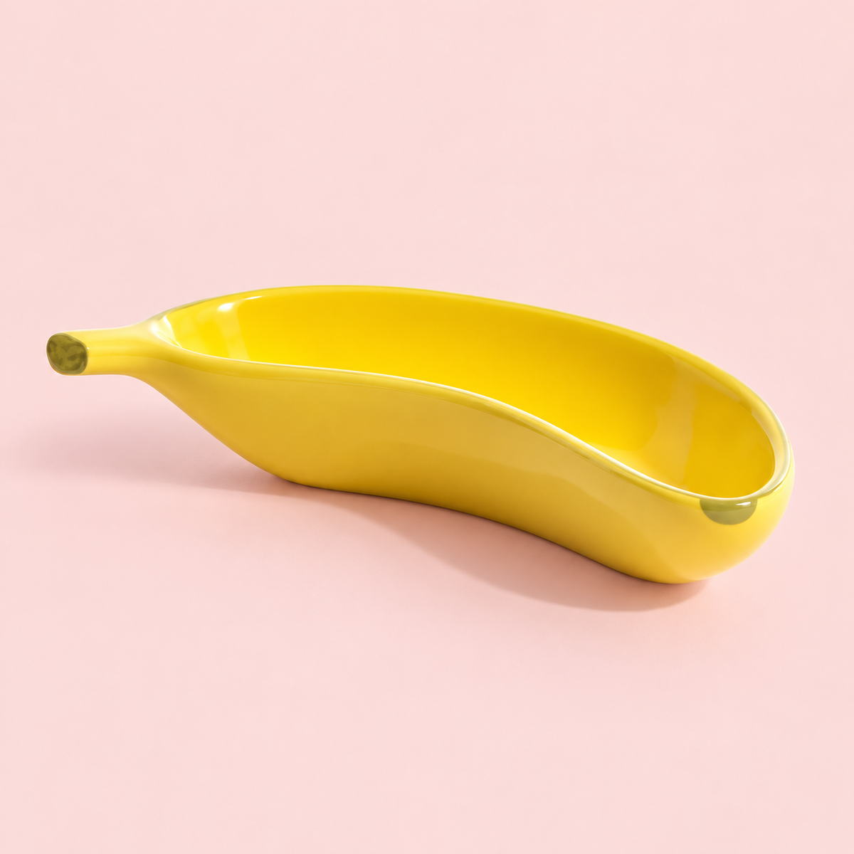 Sunny Yellow Ceramic Banana Trinket Dish