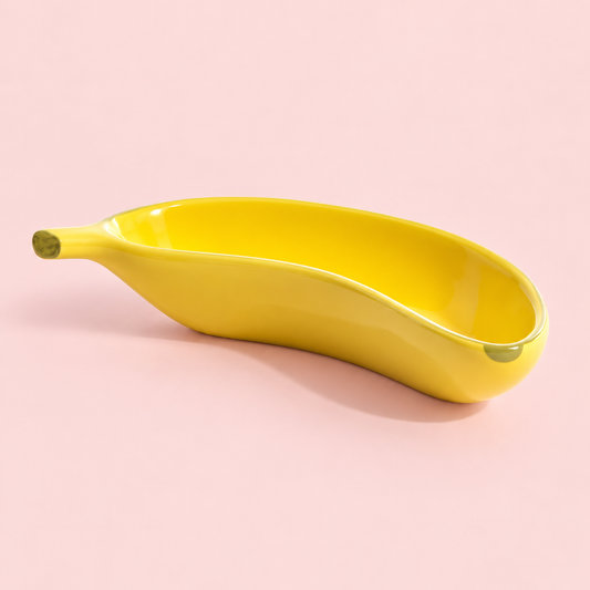Sunny Yellow Ceramic Banana Trinket Dish