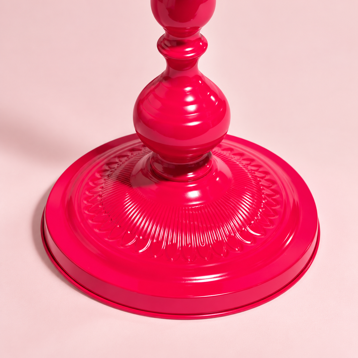 Raspberry Pink Heart Pedestal Side Table