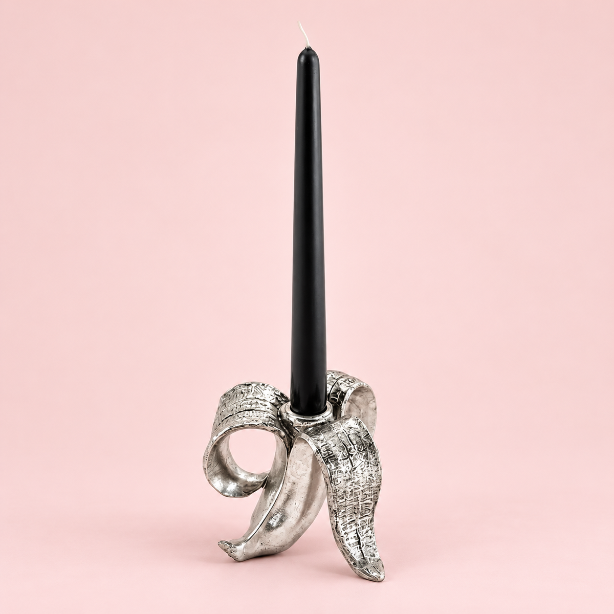 Antique Silver Banana Candle Holder